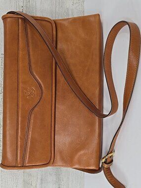 Venice Simplon Orient Express TAN Leather MEDIUM CROSSBODY BAG *MADE IN ITALY*..